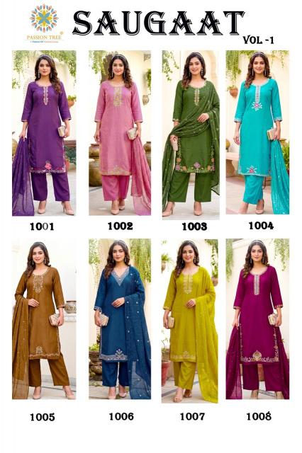 Passion tree saugaat vol-1 wholesaler branded kurtis suppliers